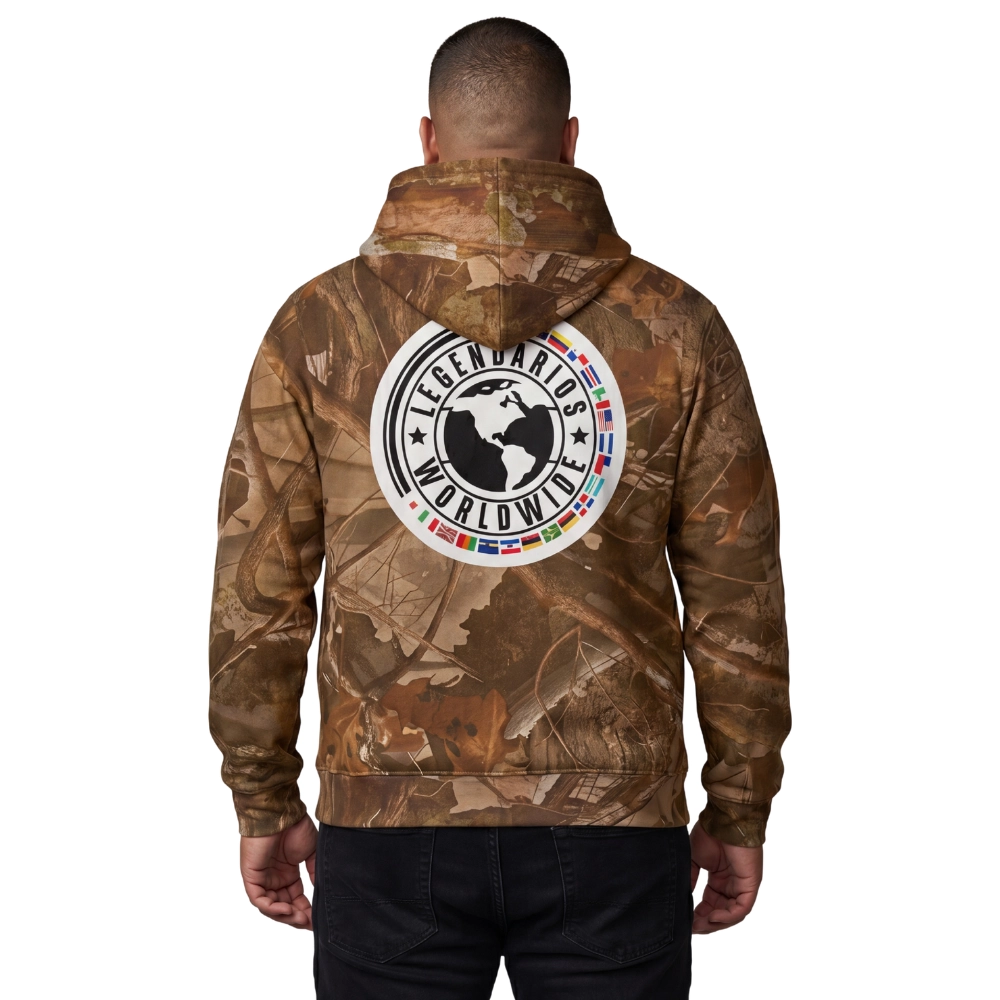 Jaqueta Moletom Estampa Camuflada Legendarios - Marrom