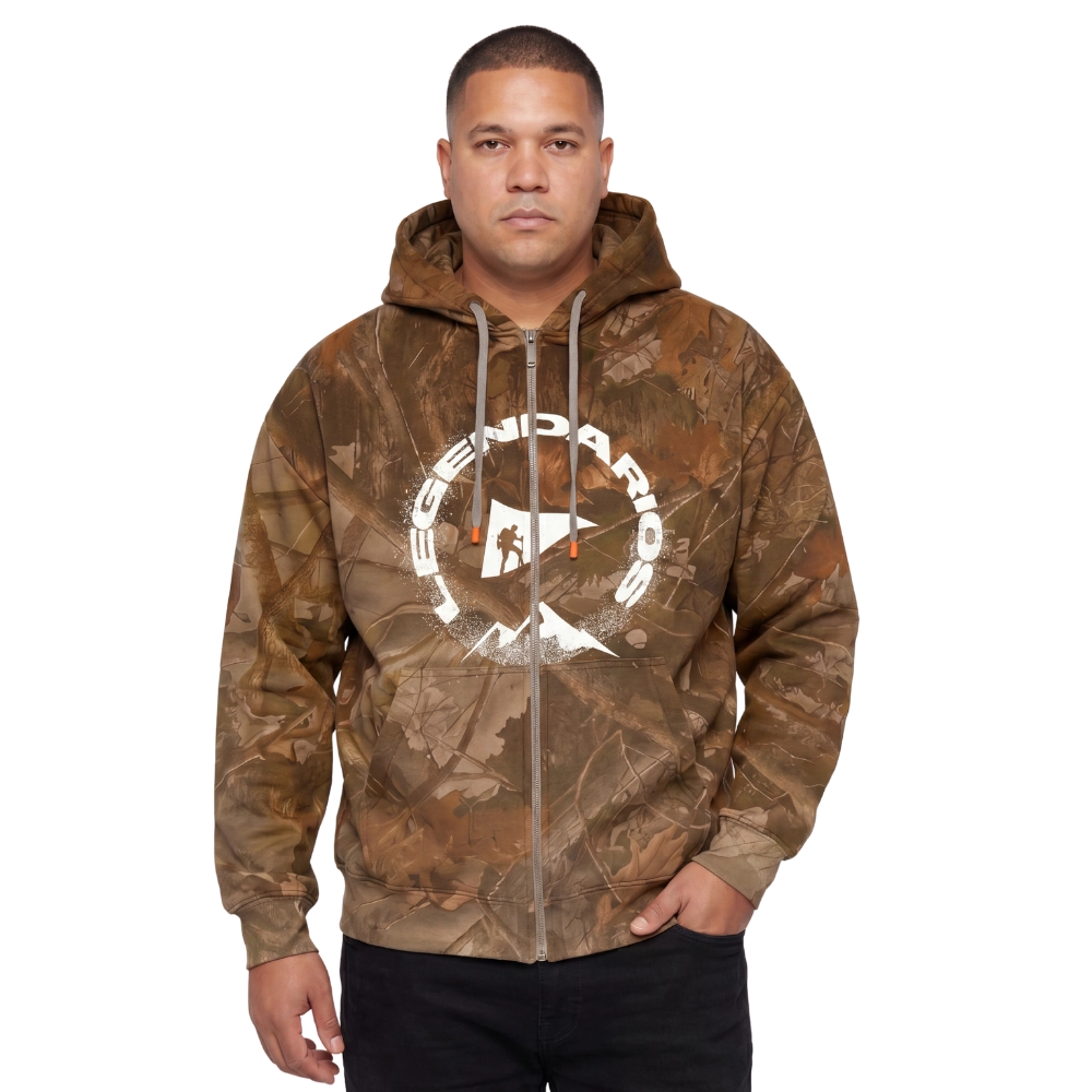 Jaqueta Moletom Estampa Camuflada Legendarios - Marrom