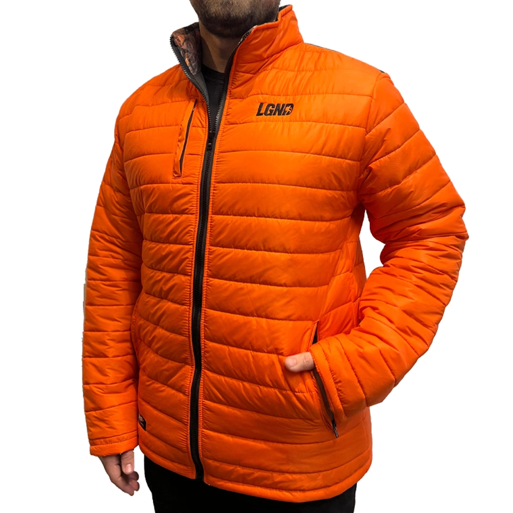 JAQUETA PUFFER CHILE LGND TOP LARANJA/CAMUFLADO - LEGENDARIOS