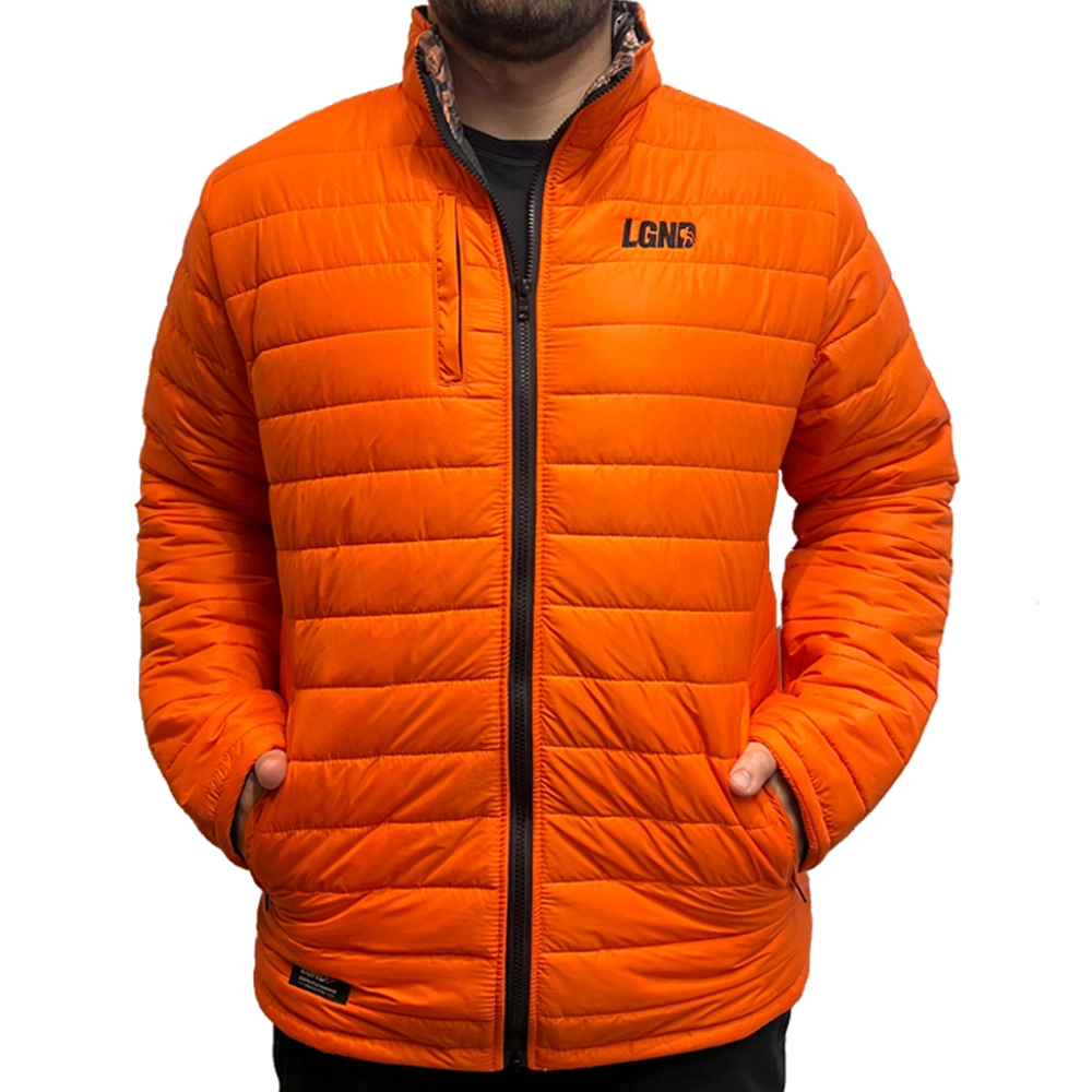 JAQUETA PUFFER CHILE LGND TOP LARANJA/CAMUFLADO - LEGENDARIOS