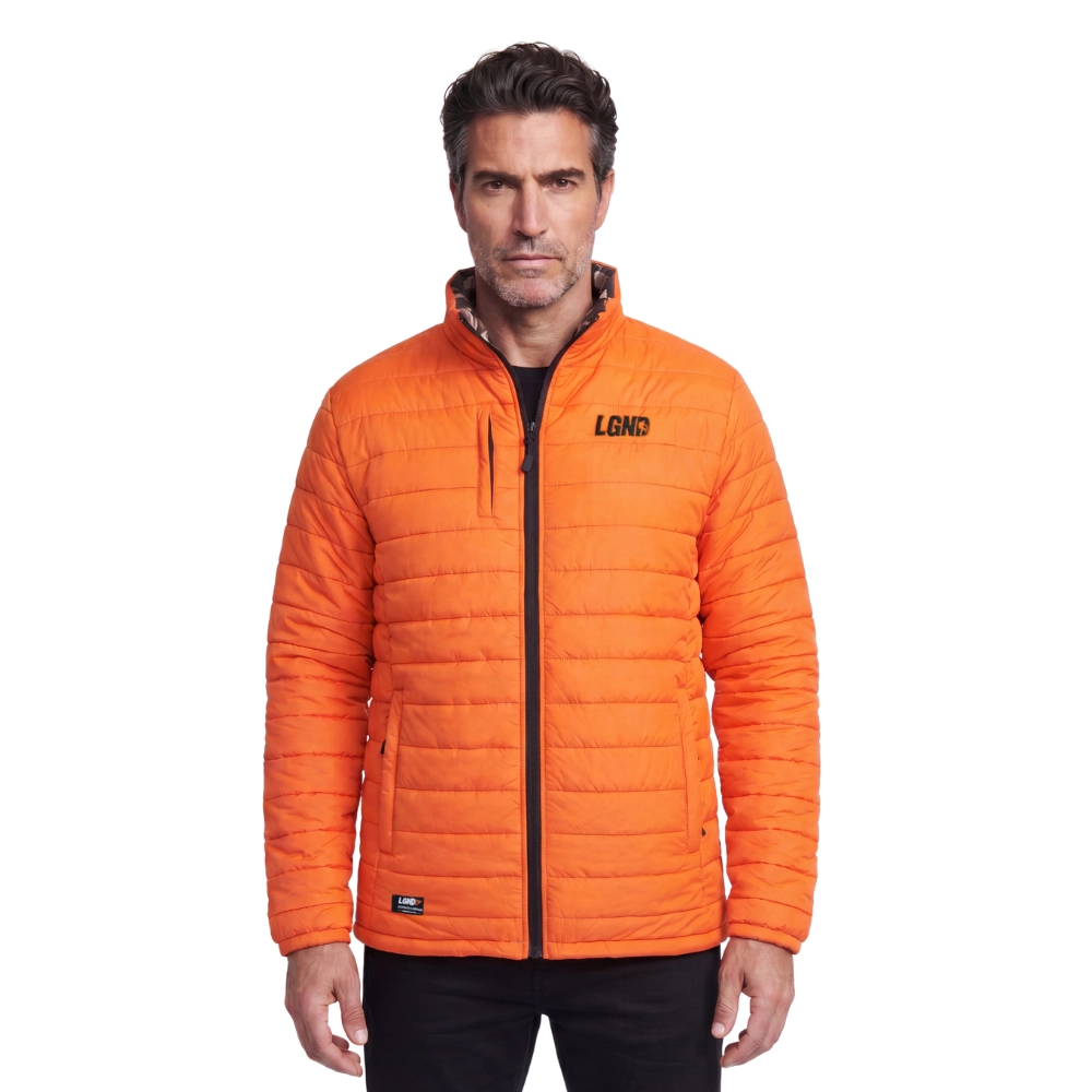 JAQUETA PUFFER CHILE LGND TOP LARANJA/CAMUFLADO - LEGENDARIOS