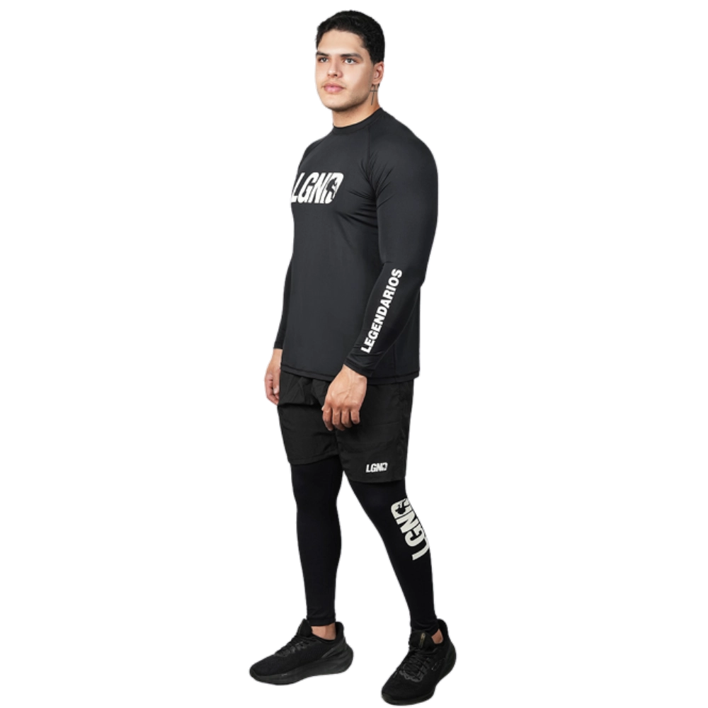 CALÇA LEGGING PRETA LGND SILVER REFLETIVO - PRETO