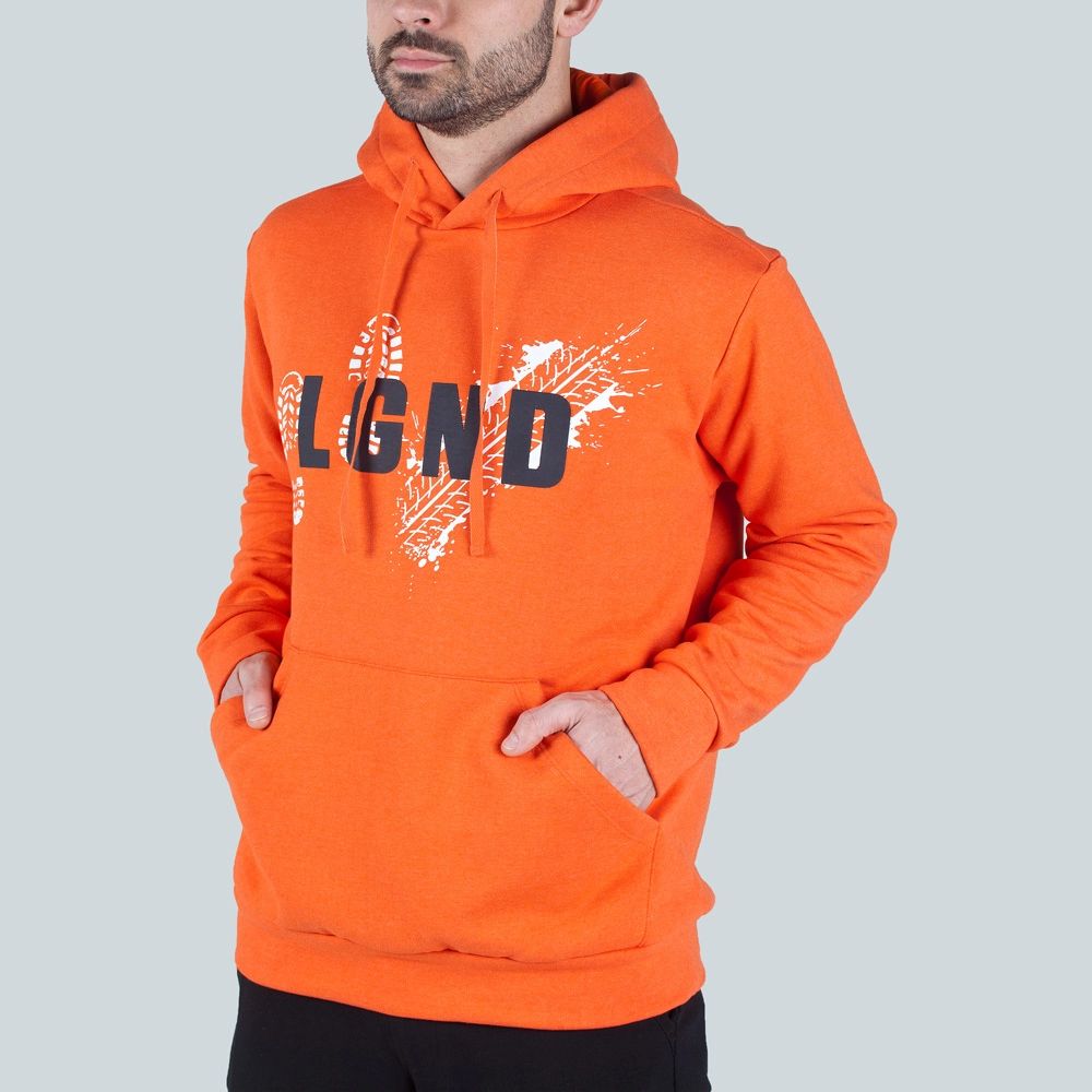 Moletom Pegadas com Capuz Laranja