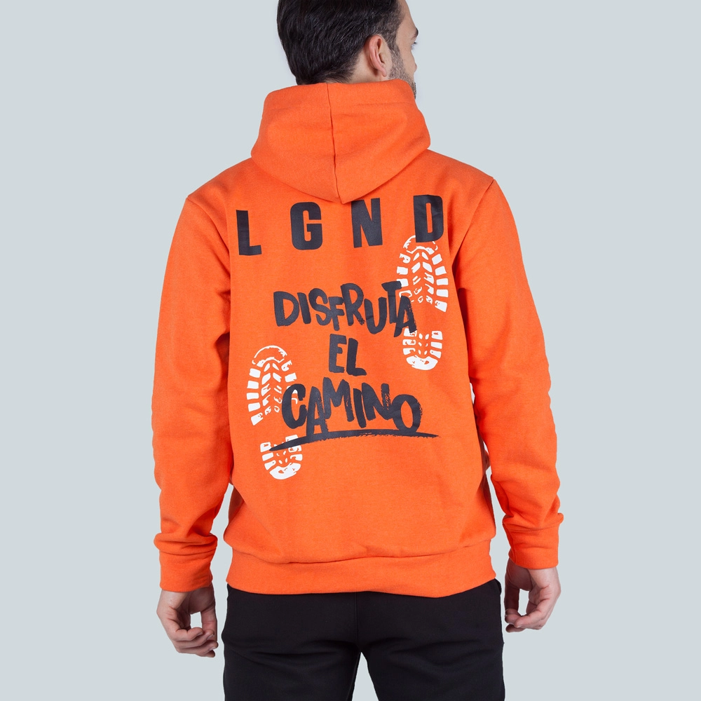 Moletom Pegadas com Capuz Laranja