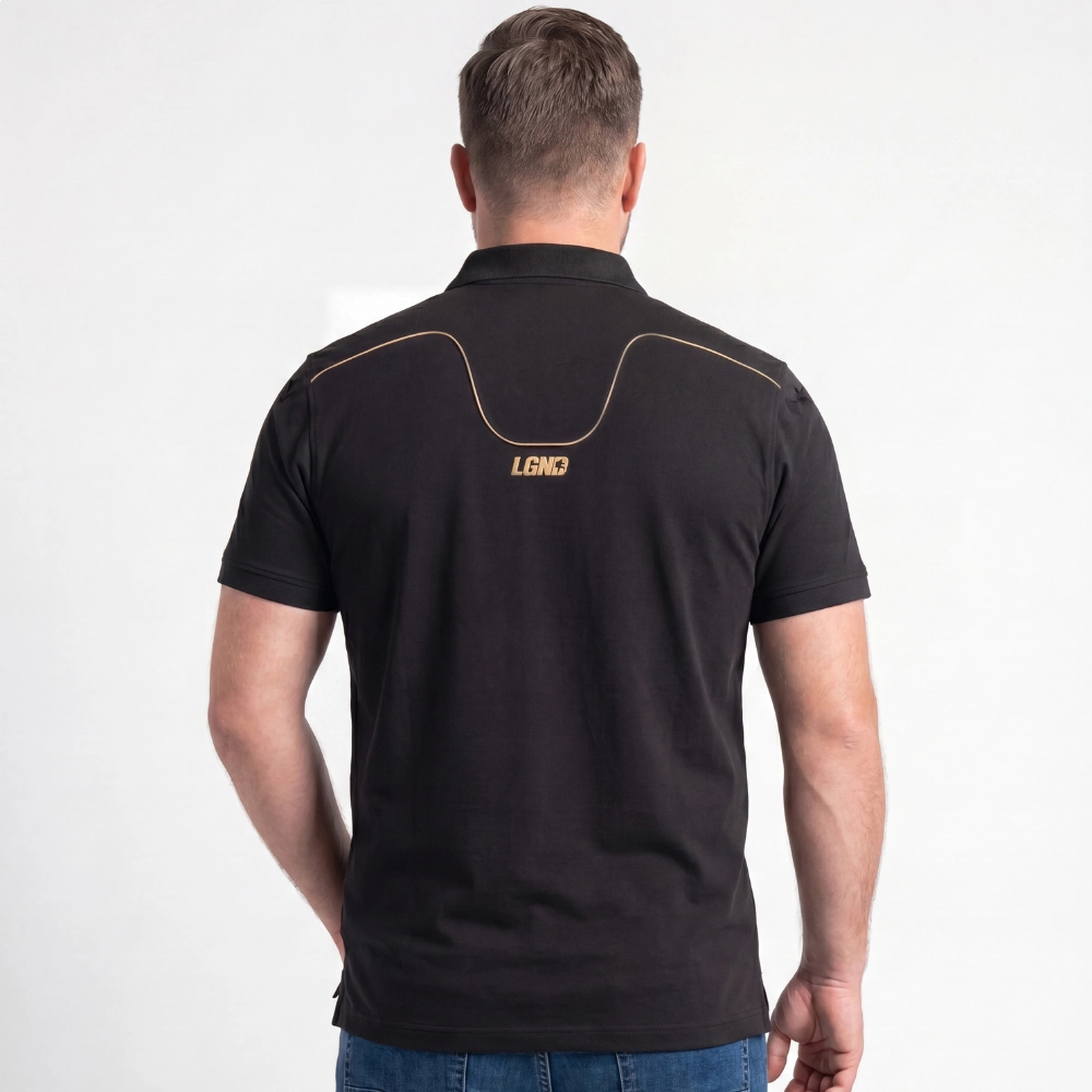 Polo Masculina Legendarios Relevo Nas Costas -Preta