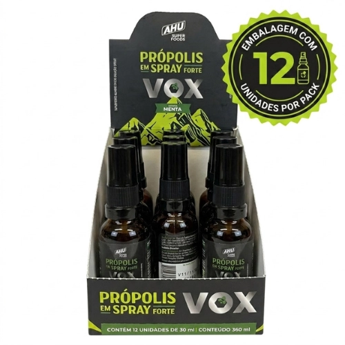 SPRAY PRÓPOLIS  VOX - MENTA - Pack com 12 - AHU SUPERFOODS